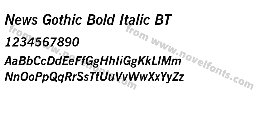 News Gothic Bold Italic BTPreview