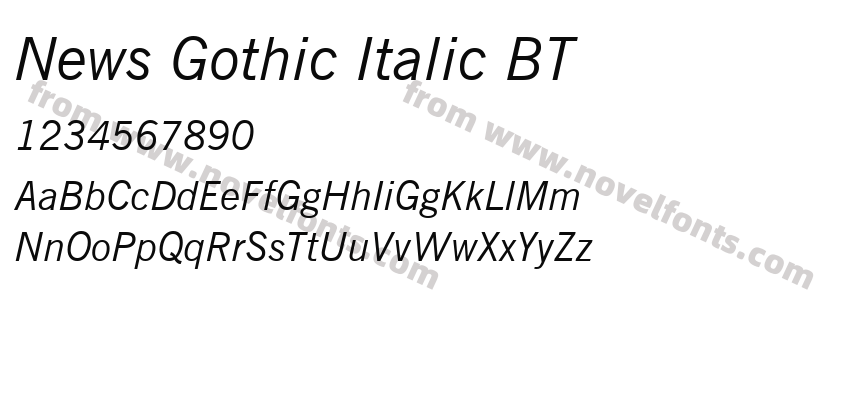 News Gothic Italic BTPreview