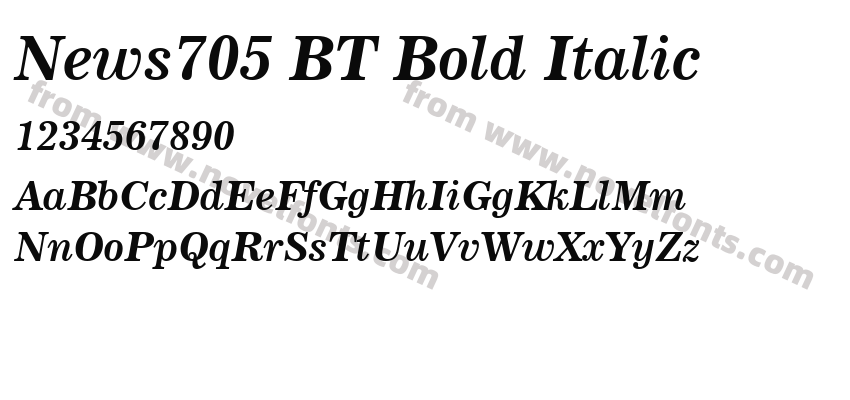 News705 BT Bold ItalicPreview