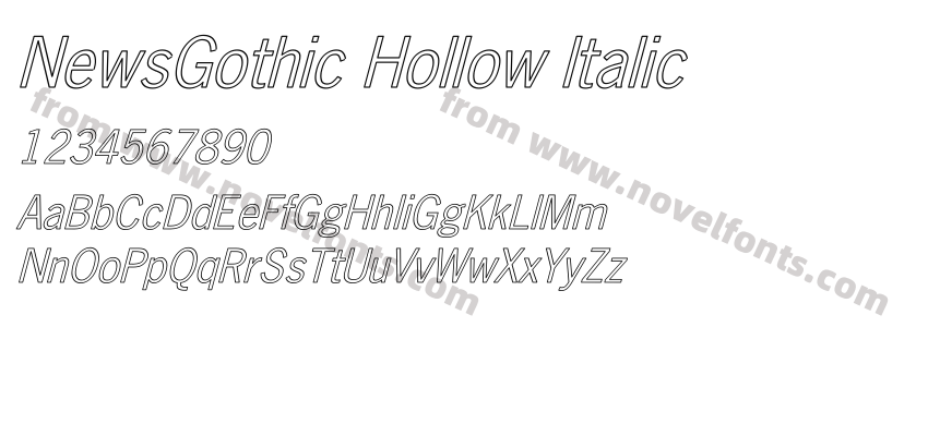 NewsGothic Hollow ItalicPreview