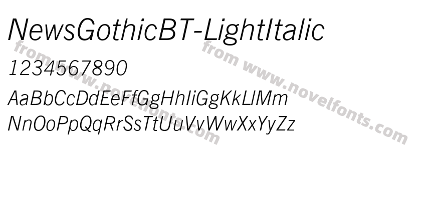 NewsGothicBT-LightItalicPreview