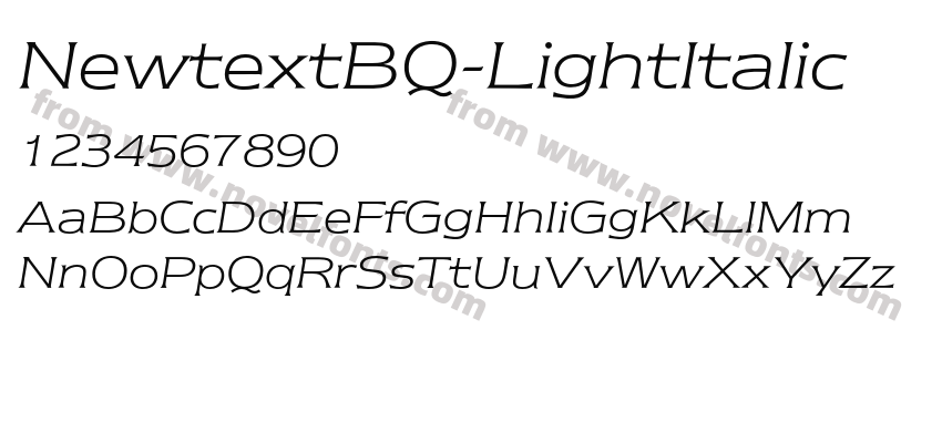NewtextBQ-LightItalicPreview