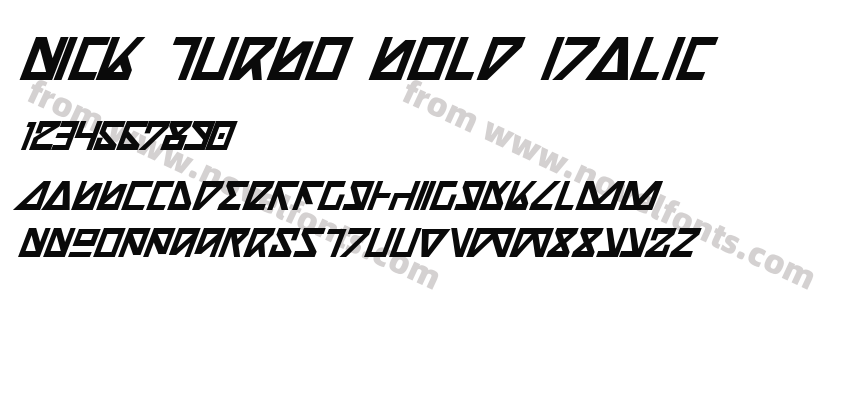 Nick Turbo Bold ItalicPreview