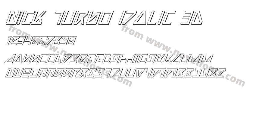 Nick Turbo Italic 3DPreview