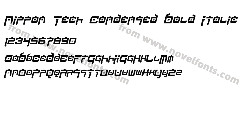 Nippon Tech Condensed Bold ItalicPreview