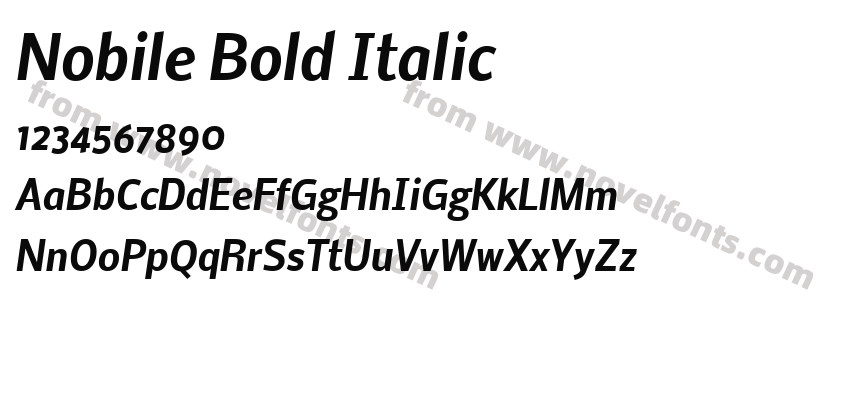 Nobile Bold ItalicPreview