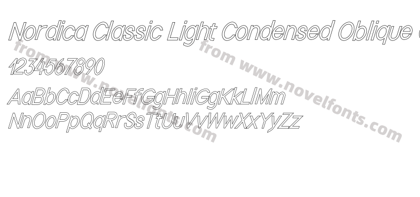 Nordica Classic Light Condensed Oblique OutlinePreview