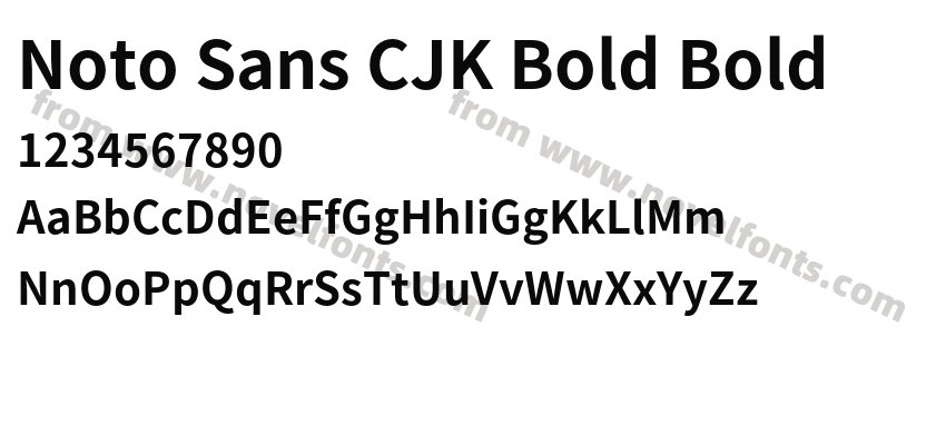 Noto Sans CJK Bold BoldPreview