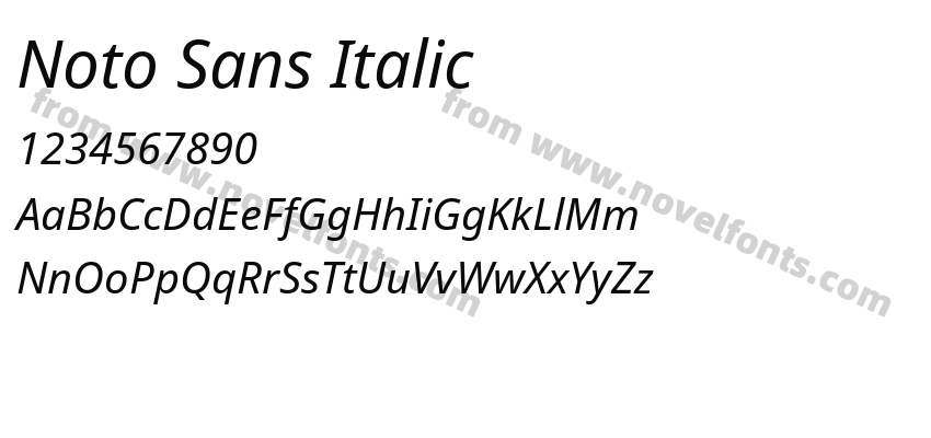 Noto Sans ItalicPreview