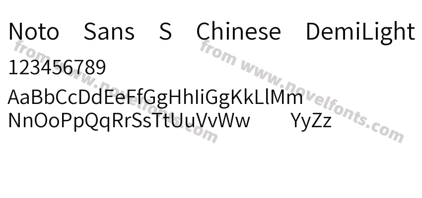 Noto Sans S Chinese DemiLightPreview