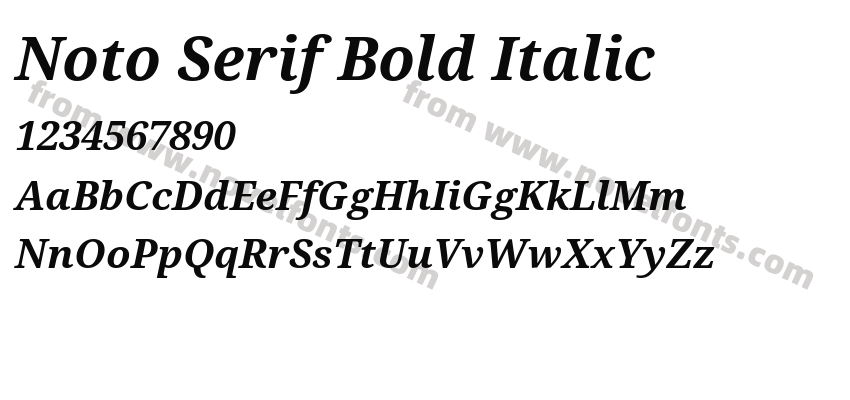 Noto Serif Bold ItalicPreview