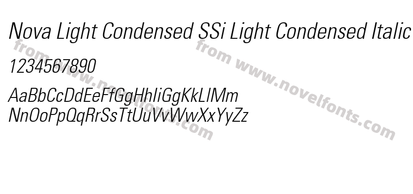 Nova Light Condensed SSi Light Condensed ItalicPreview