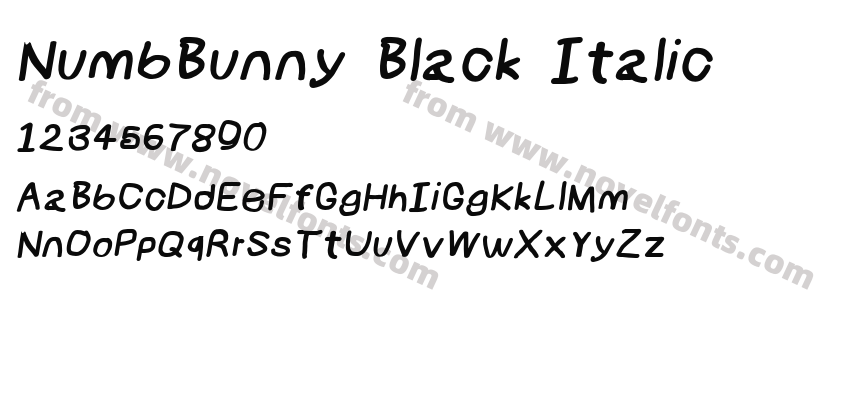 NumbBunny Black ItalicPreview