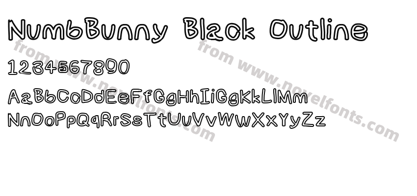 NumbBunny Black OutlinePreview