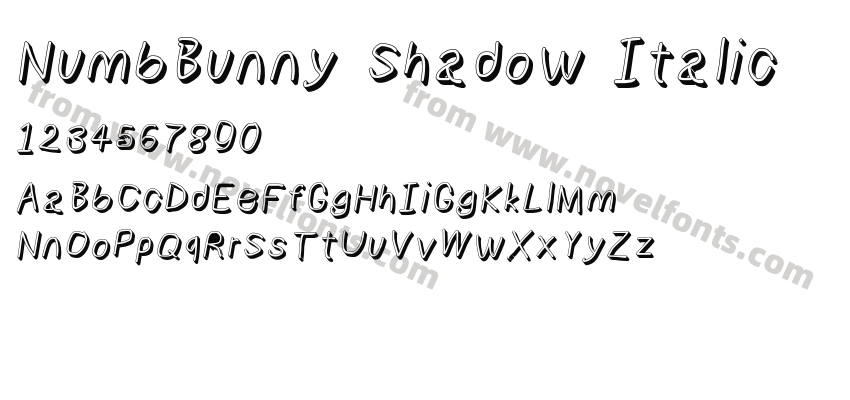 NumbBunny Shadow ItalicPreview