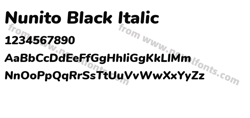 Nunito Black ItalicPreview