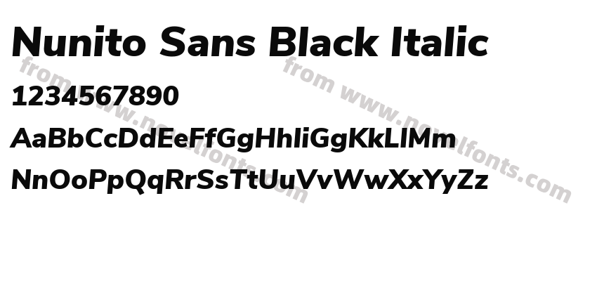 Nunito Sans Black ItalicPreview