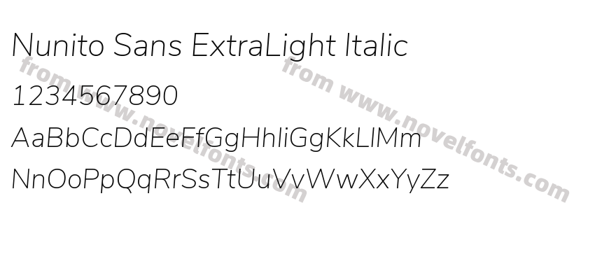 Nunito Sans ExtraLight ItalicPreview