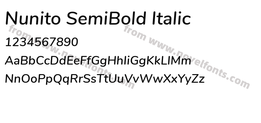 Nunito SemiBold ItalicPreview