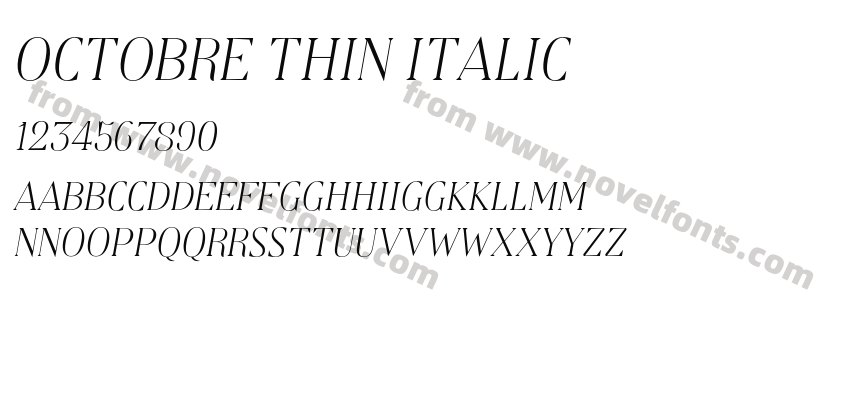 Octobre Thin ItalicPreview