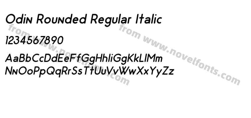 Odin Rounded Regular ItalicPreview