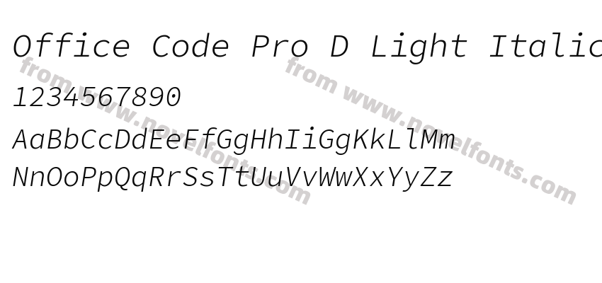 Office Code Pro D Light ItalicPreview