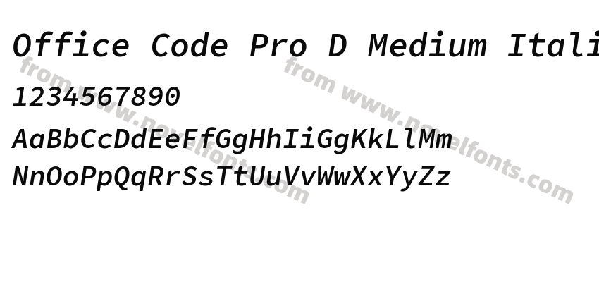 Office Code Pro D Medium ItalicPreview