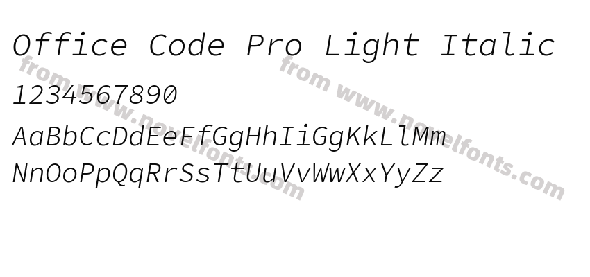 Office Code Pro Light ItalicPreview