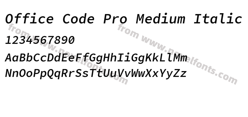 Office Code Pro Medium ItalicPreview