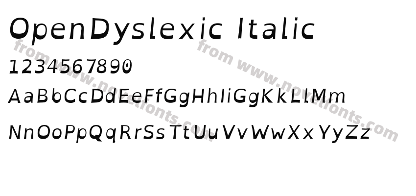 OpenDyslexic ItalicPreview