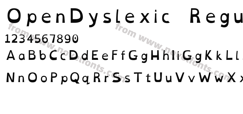 OpenDyslexic RegularPreview