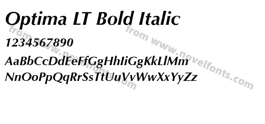 Optima LT Bold ItalicPreview