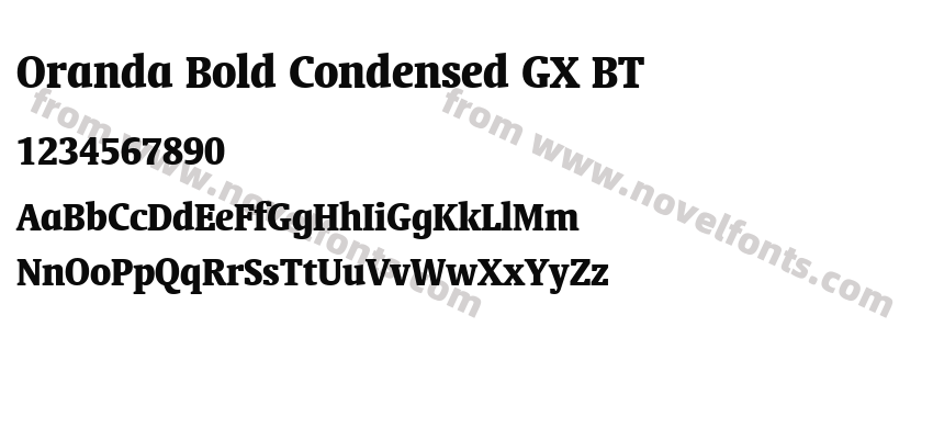 Oranda Bold Condensed GX BTPreview