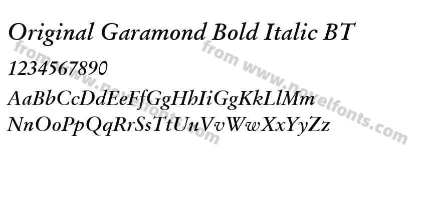 Original Garamond Bold Italic BTPreview