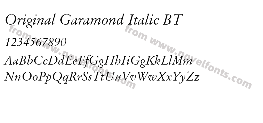 Original Garamond Italic BTPreview