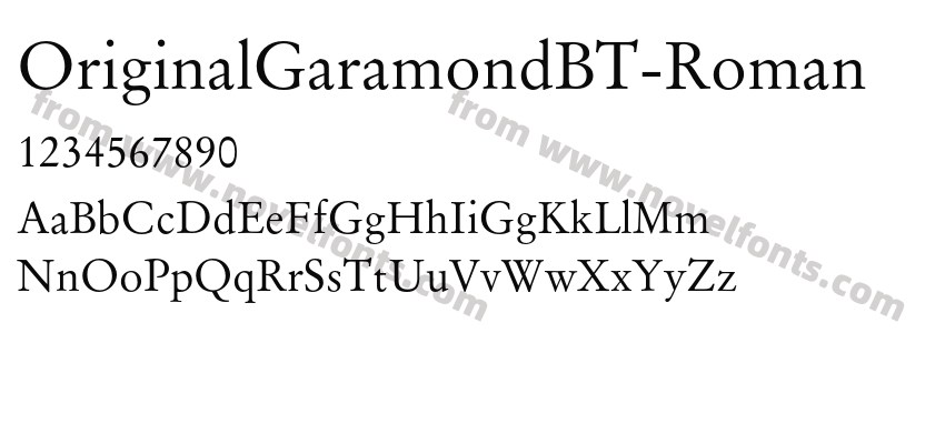 OriginalGaramondBT-RomanPreview