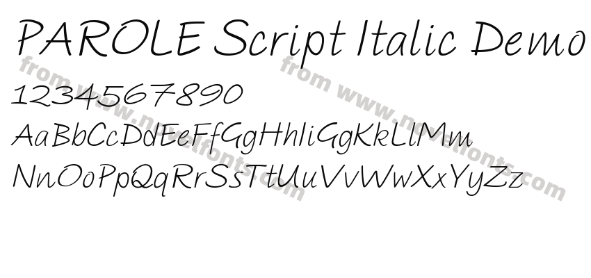 PAROLE Script Italic DemoPreview