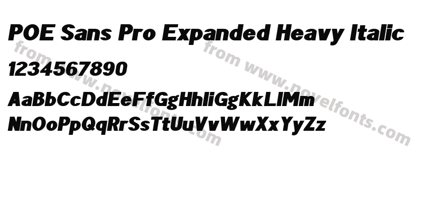 POE Sans Pro Expanded Heavy ItalicPreview