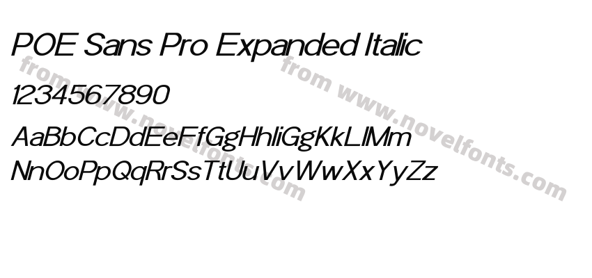 POE Sans Pro Expanded ItalicPreview