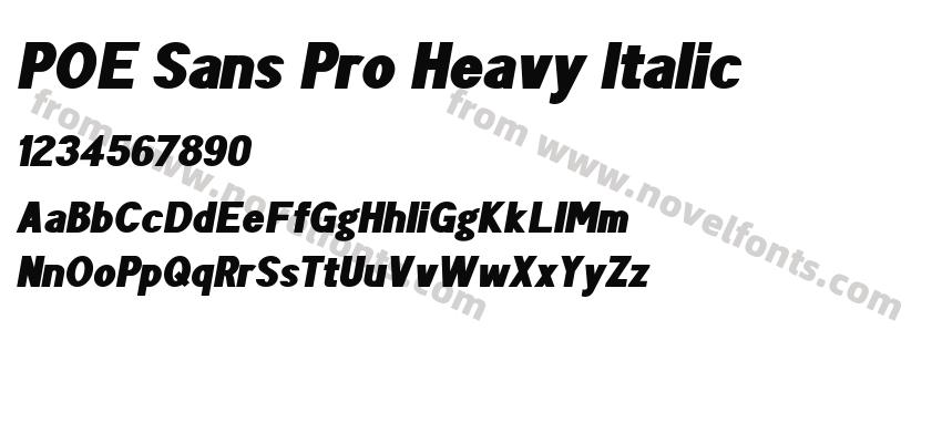 POE Sans Pro Heavy ItalicPreview