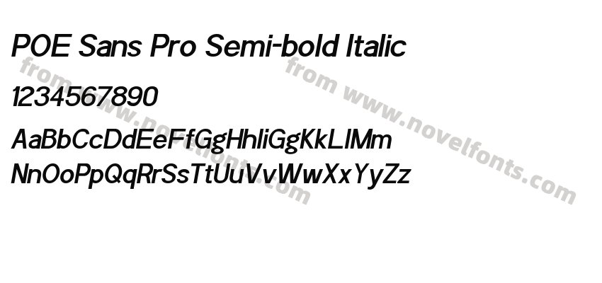 POE Sans Pro Semi-bold ItalicPreview