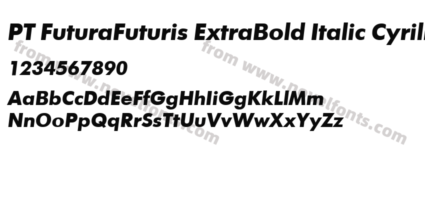 PT FuturaFuturis ExtraBold Italic CyrillicPreview