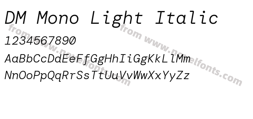 DM Mono Light ItalicPreview