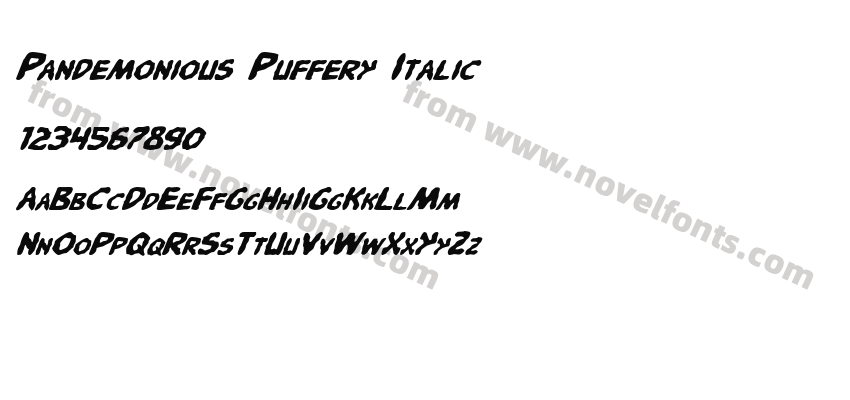 Pandemonious Puffery ItalicPreview