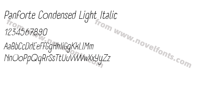 Panforte Condensed Light ItalicPreview