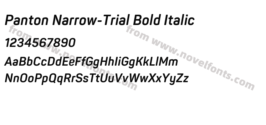 Panton Narrow-Trial Bold ItalicPreview