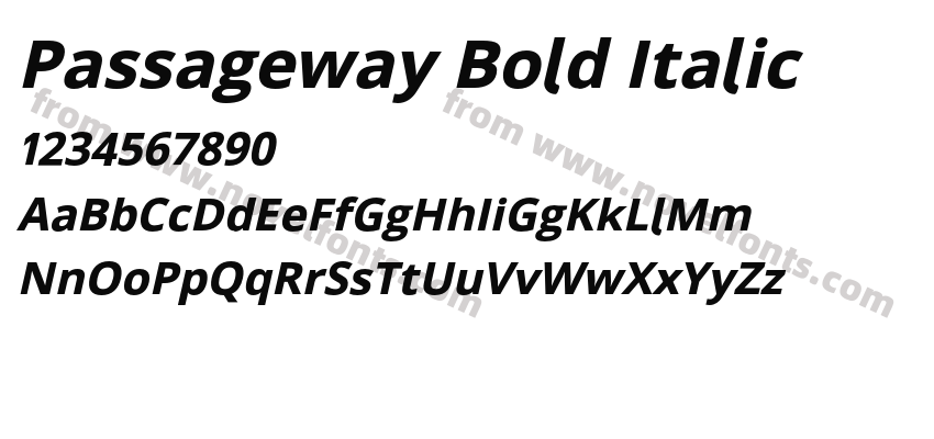 Passageway Bold ItalicPreview