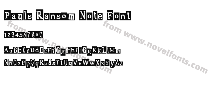 Pauls Ransom Note FontPreview