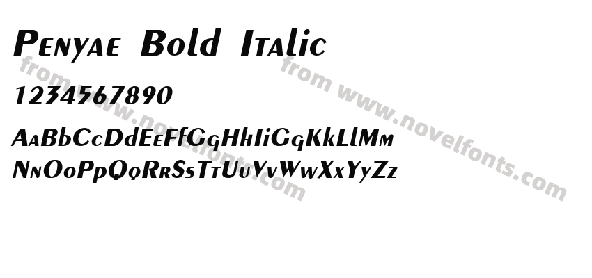 Penyae Bold ItalicPreview