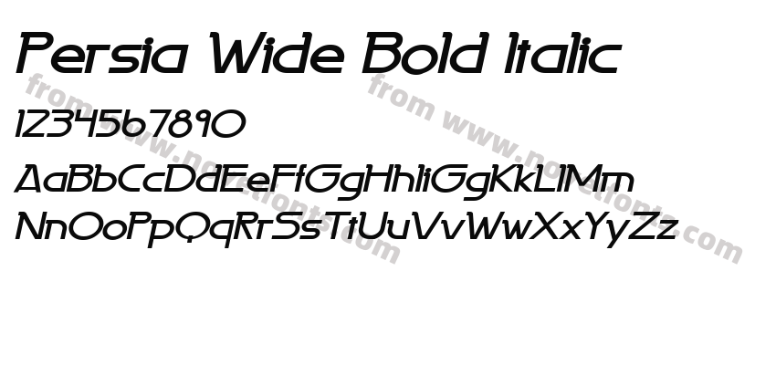 Persia Wide Bold ItalicPreview